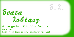 beata koblasz business card